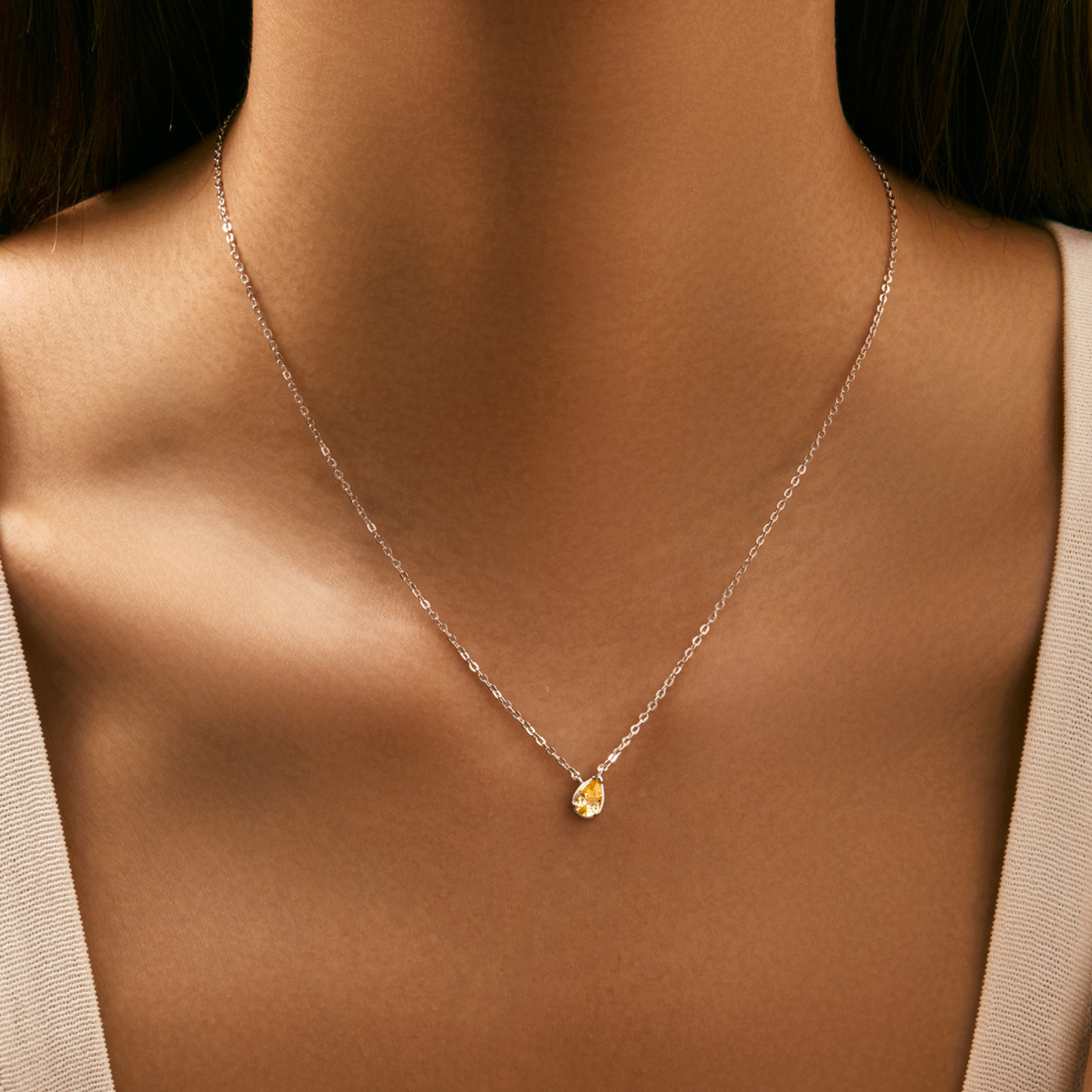 Water Drop Zirconia Necklace