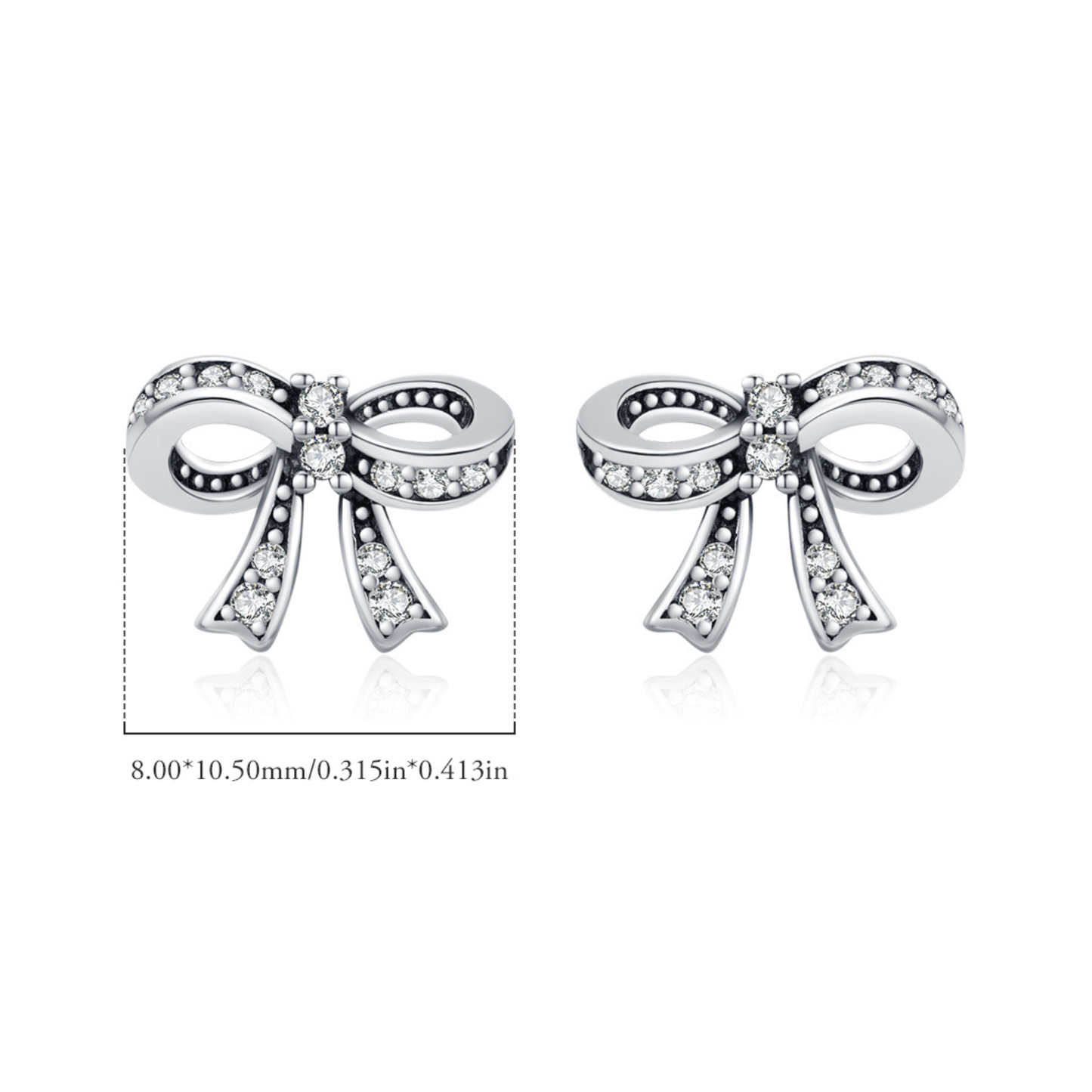 Vintage Bowknot CZ Stud Earrings