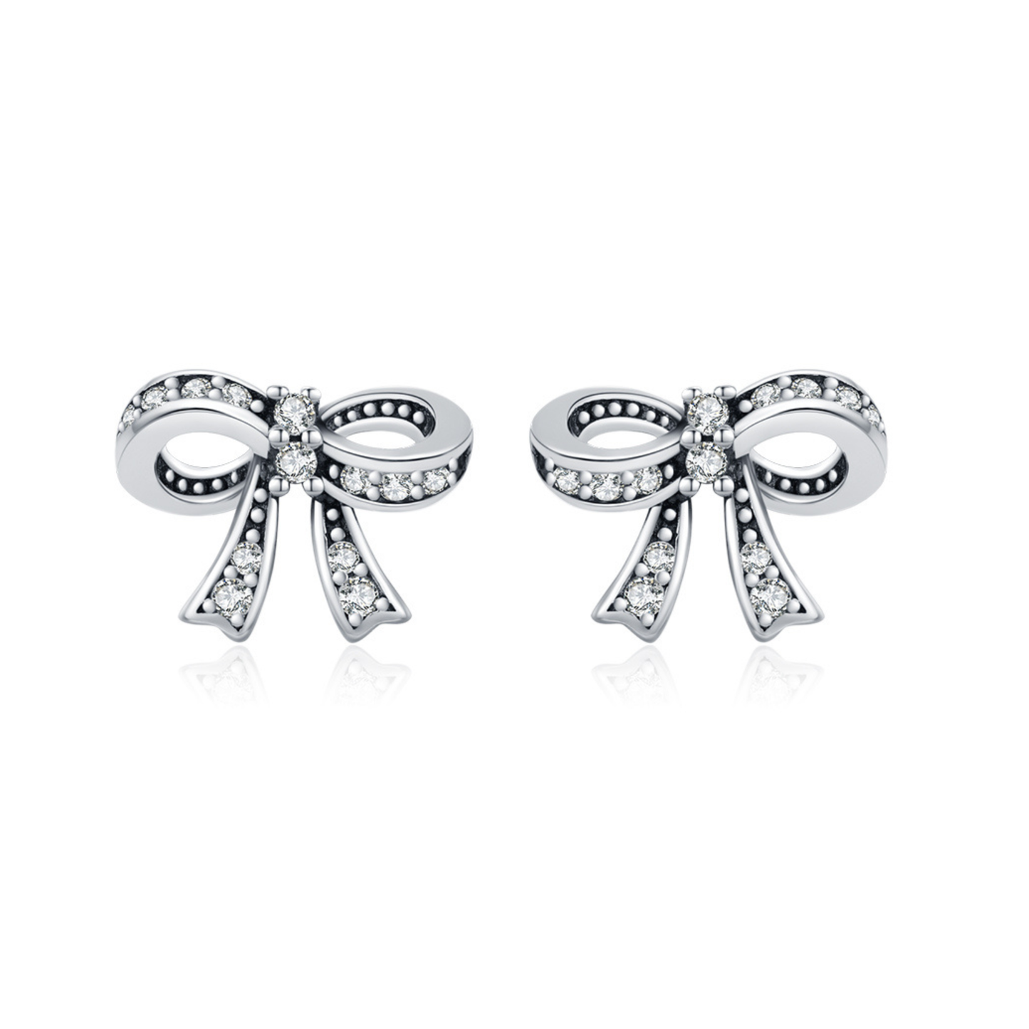 Vintage Bowknot CZ Stud Earrings
