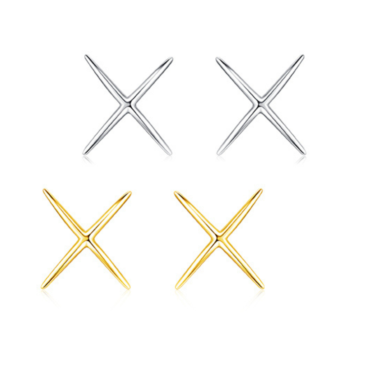 X Lines Minimalist Stud Earrings
