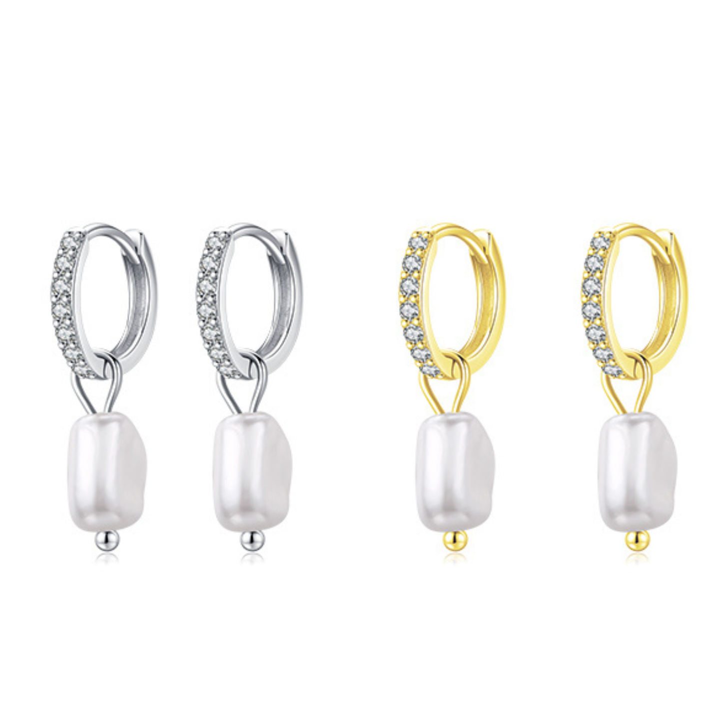 Irregular Baroque Pearl Hoop Earrings