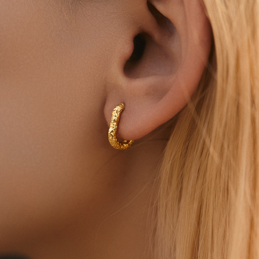 Exquisite U Shape Texture Hoop Earrings