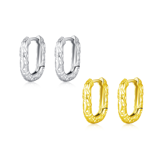 Exquisite U Shape Texture Hoop Earrings
