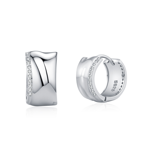 Minimalist CZ Hoop Earrings