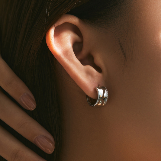 Minimalist CZ Hoop Earrings