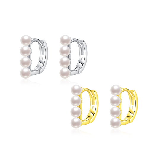 Shell Pearl Geometric Ear Buckles