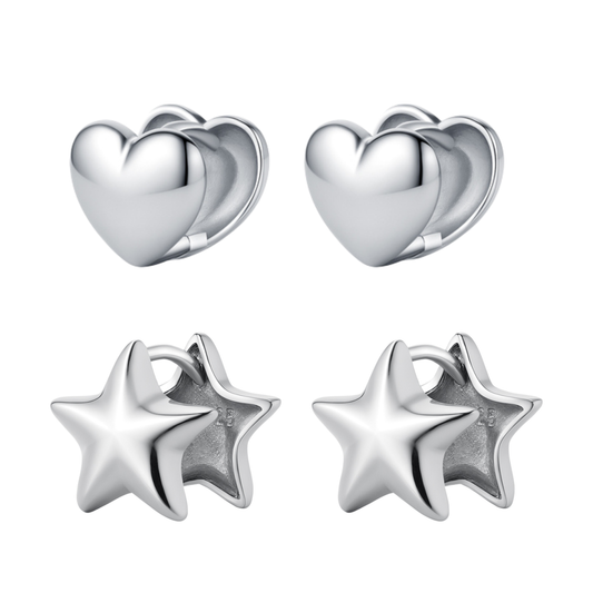 Double Side Mirror Hoop Earrings