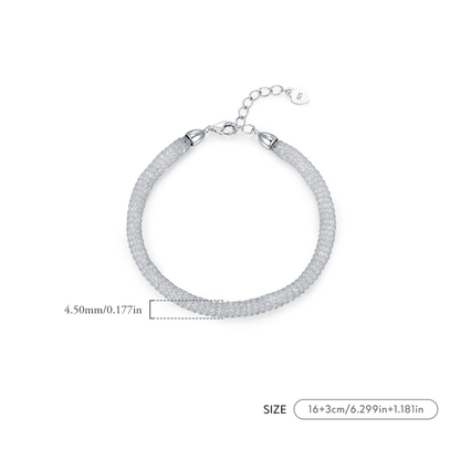 Shinning Reticular Full Zirconia Weave Bracelet