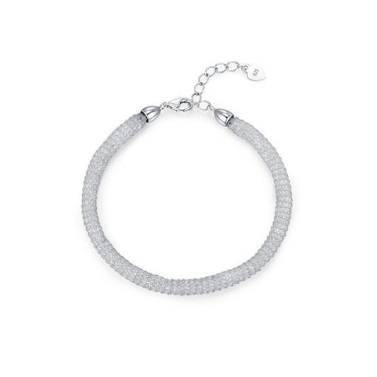 Shinning Reticular Full Zirconia Weave Bracelet