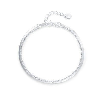 Double Layer Snake and Link Chain Bracelet