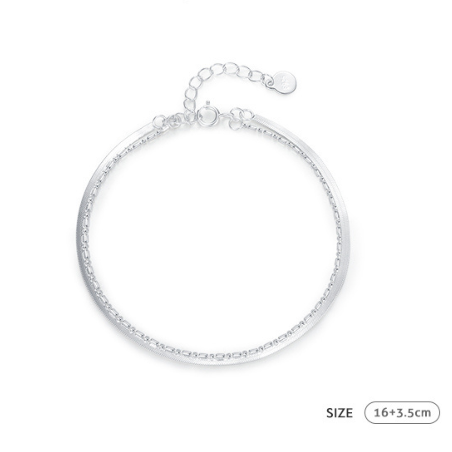 Double Layer Snake and Link Chain Bracelet