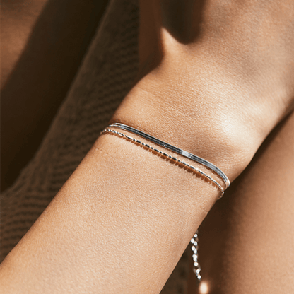 Double Layer Snake and Link Chain Bracelet