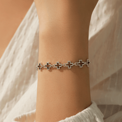 Retro Cross Chain Stackable Bracelet