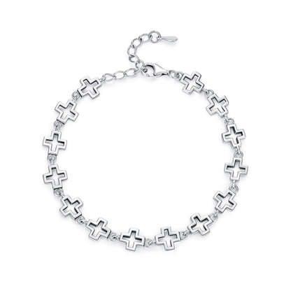 Retro Cross Chain Stackable Bracelet