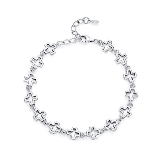 Retro Cross Chain Stackable Bracelet