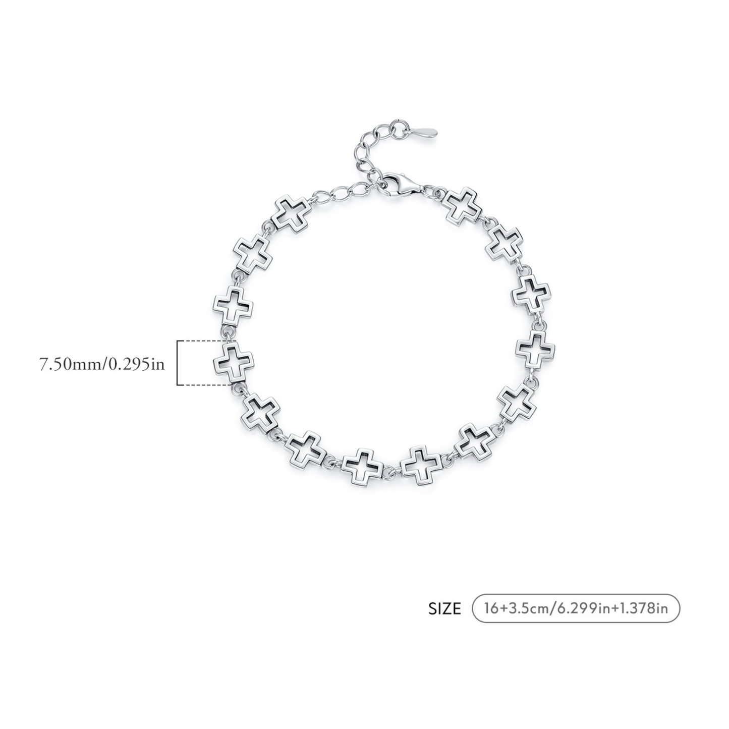 Retro Cross Chain Stackable Bracelet