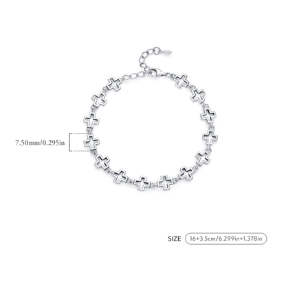 Retro Cross Chain Stackable Bracelet