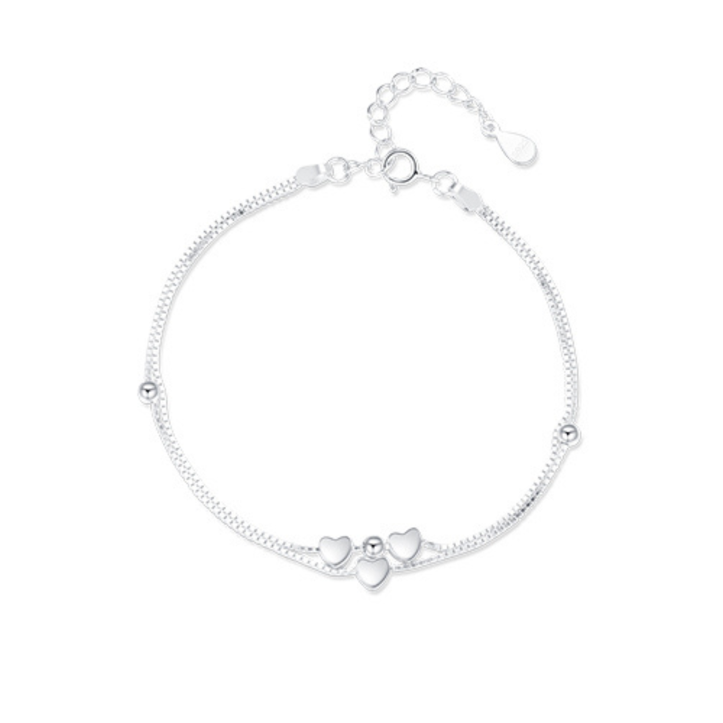 Double Layer Hearts To Heart Bracelet