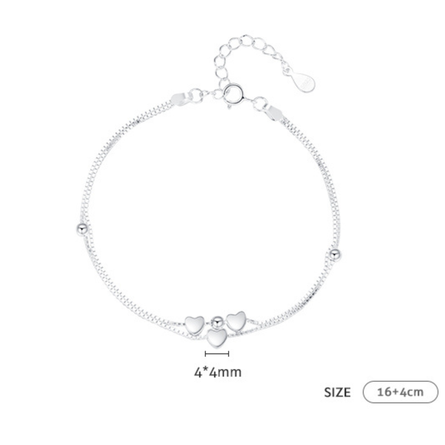 Double Layer Hearts To Heart Bracelet