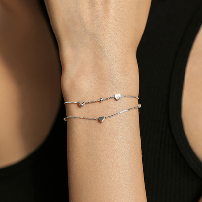 Double Layer Hearts To Heart Bracelet