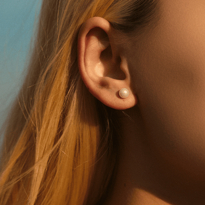 Crystal Pearl Stud Earrings