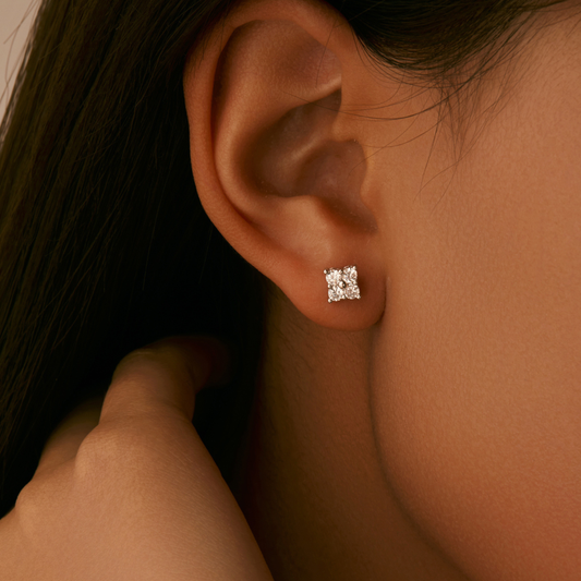 Simple D Color Moissanite Stud Earrings