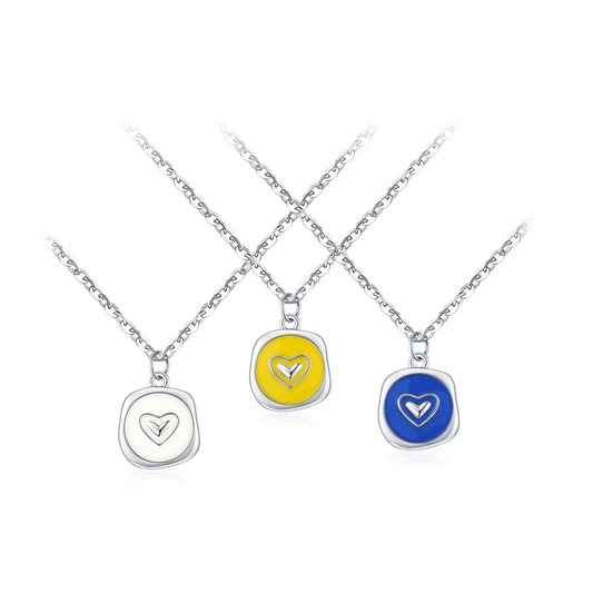 Enamel Heart Pendant Necklace