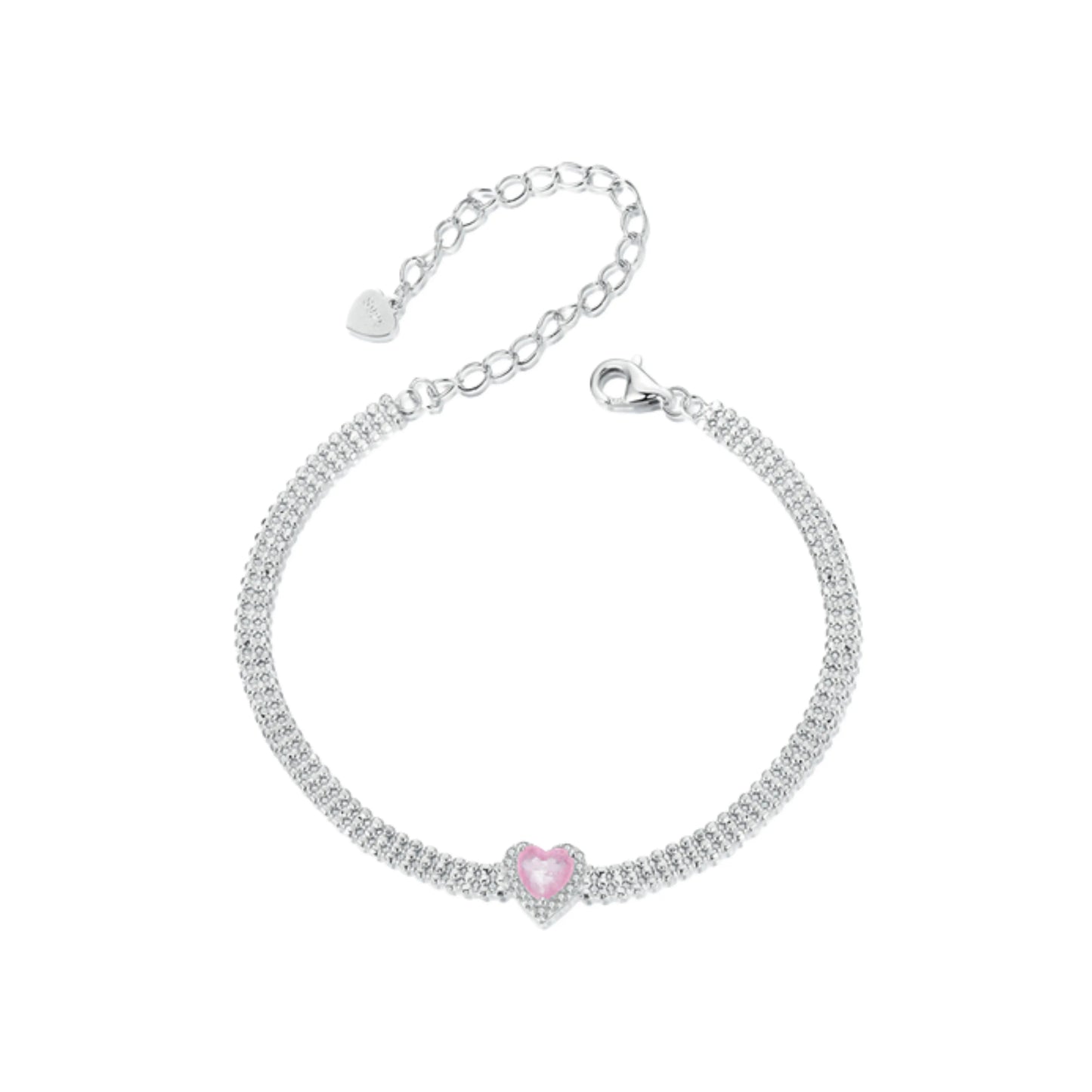 Pink Heart and Green Ice Flower Bracelet MARCOSELLE