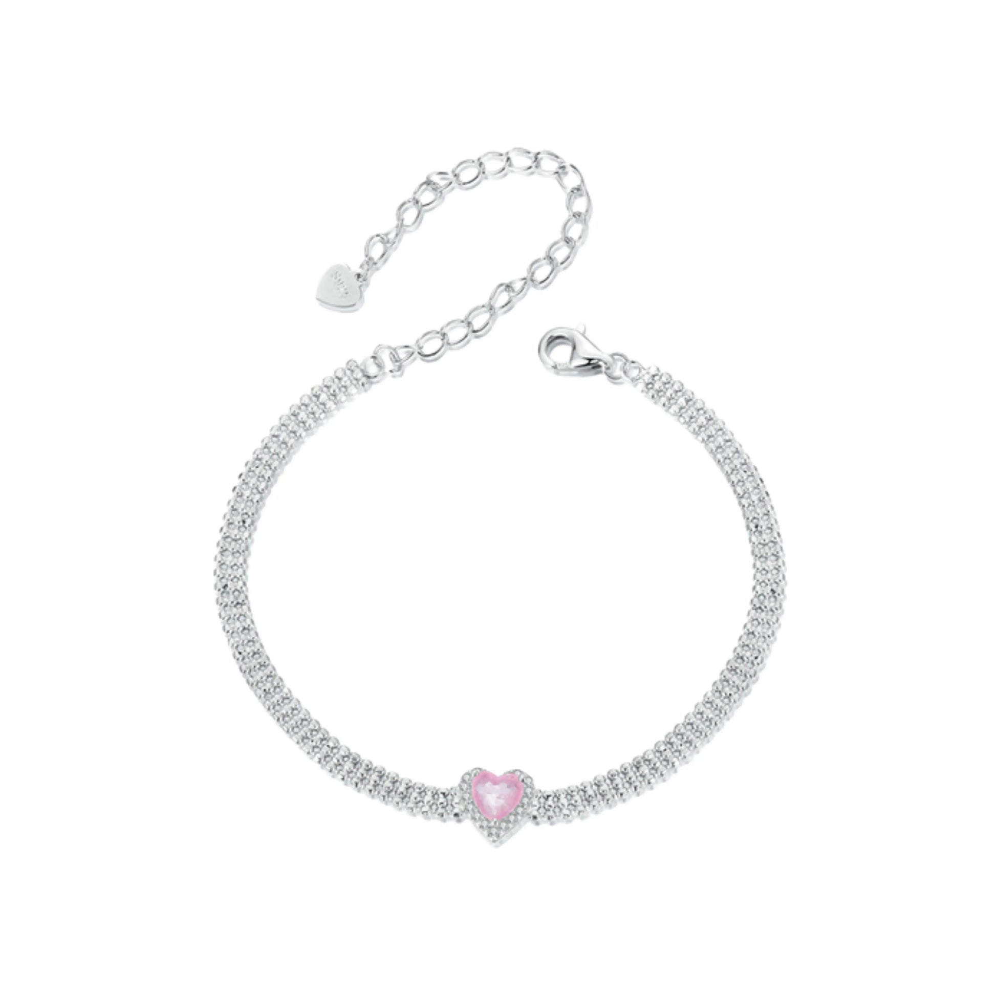 Pink Heart and Green Ice Flower Bracelet MARCOSELLE