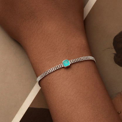 Pink Heart and Green Ice Flower Bracelet MARCOSELLE