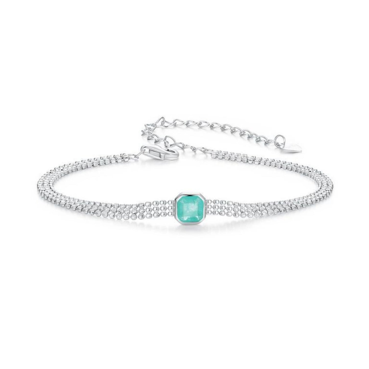 Pink Heart and Green Ice Flower Bracelet MARCOSELLE