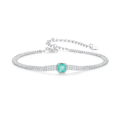 Pink Heart and Green Ice Flower Bracelet MARCOSELLE