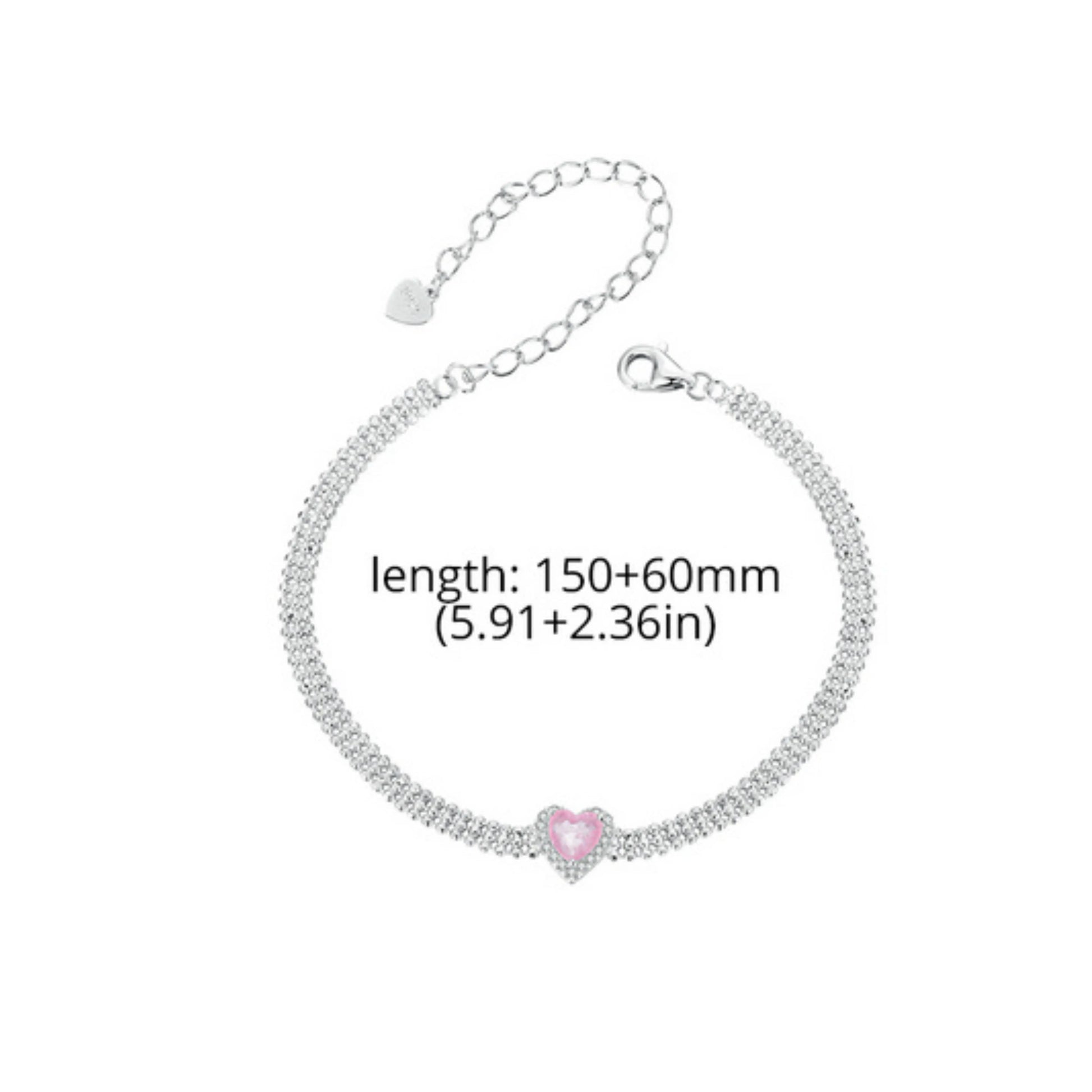 Pink Heart and Green Ice Flower Bracelet MARCOSELLE