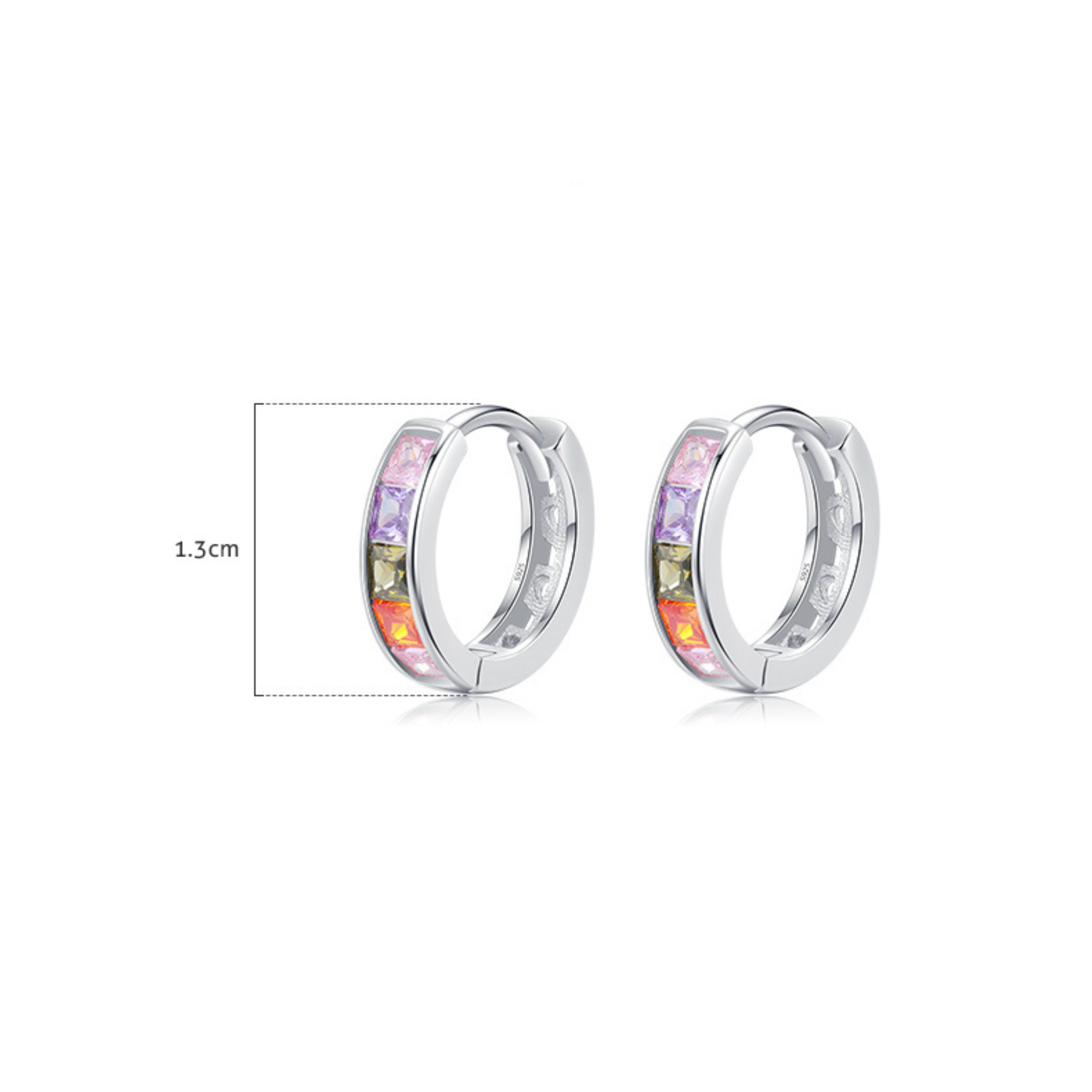 Colorful Zirconia Hoop Earrings