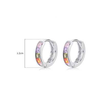Colorful Zirconia Hoop Earrings