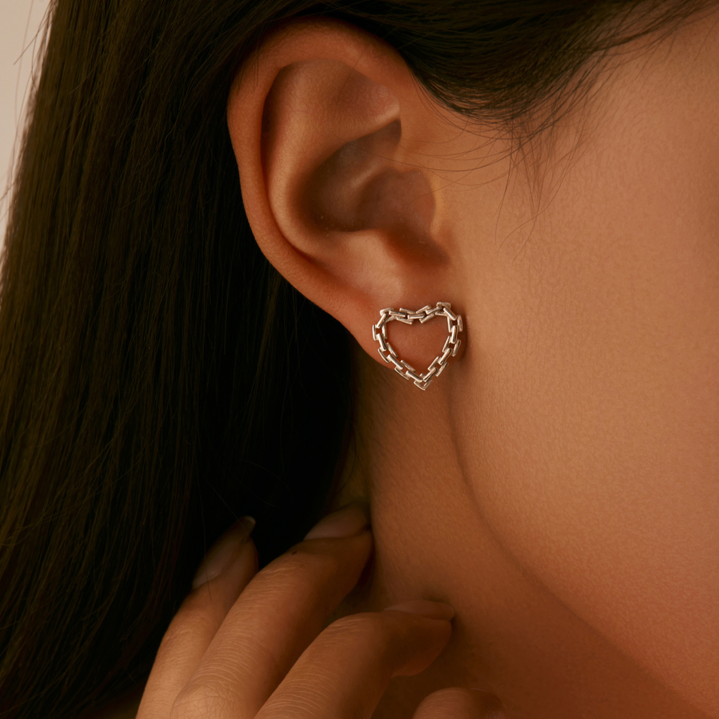 Classic Hearts Lock Hoop Earrings