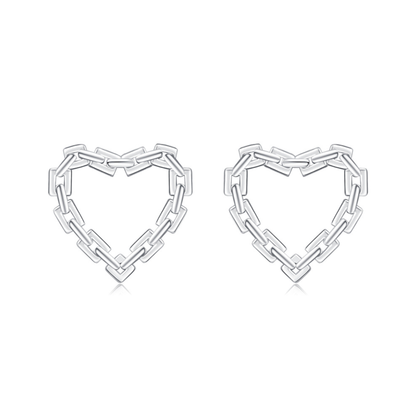 Classic Hearts Lock Hoop Earrings