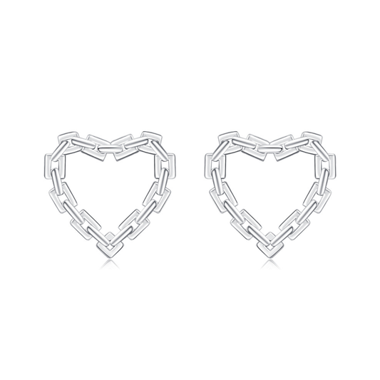 Classic Hearts Lock Hoop Earrings