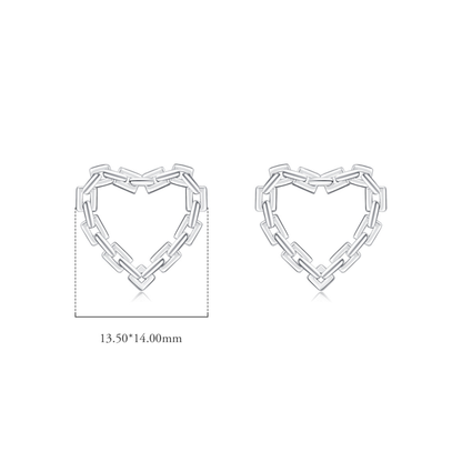 Classic Hearts Lock Hoop Earrings