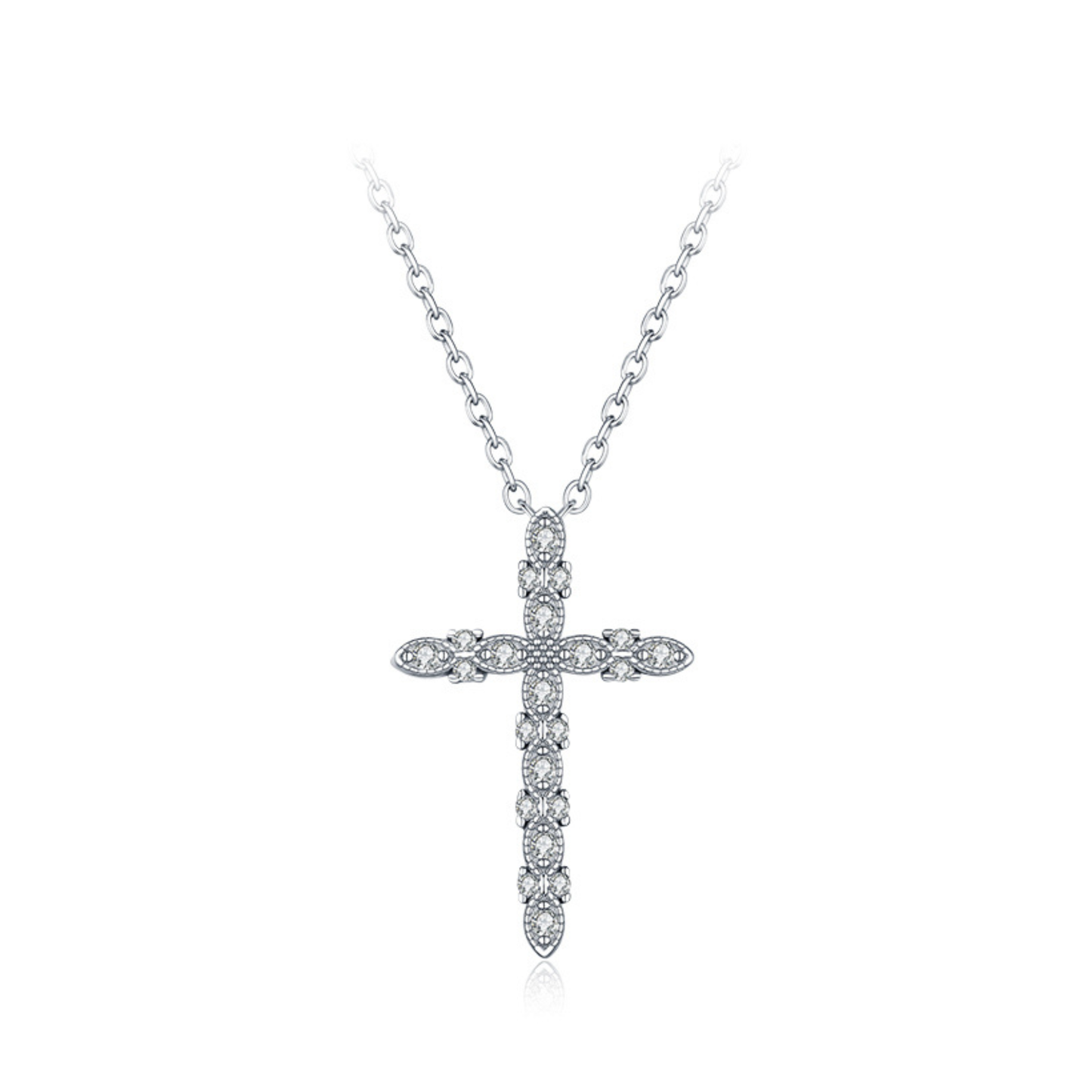 Moissanite Cross Pendant Necklace