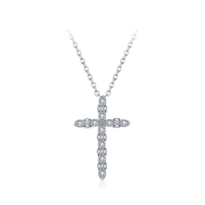 Moissanite Cross Pendant Necklace