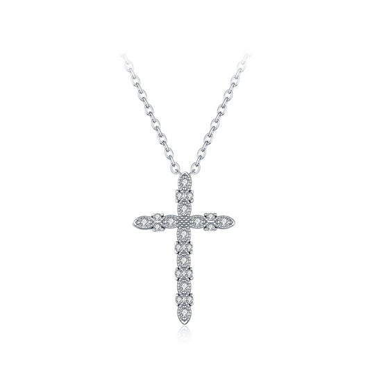 Moissanite Cross Pendant Necklace
