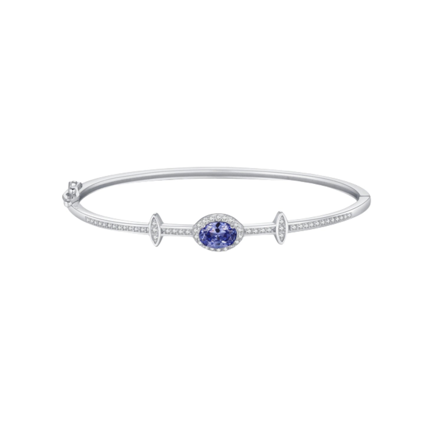Oval Halo Tanzania CZ Bangle Bracelet - MARCOSELLE