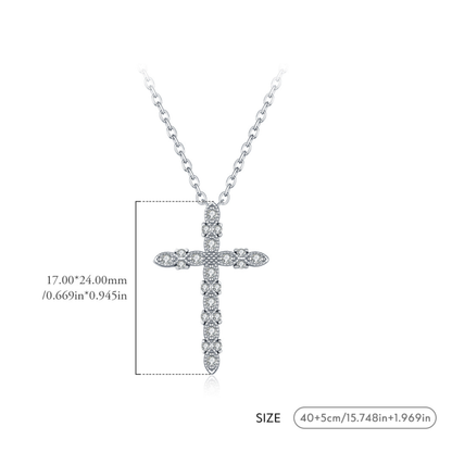 Moissanite Cross Pendant Necklace