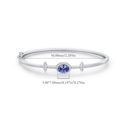 Oval Halo Tanzania CZ Bangle Bracelet - MARCOSELLE