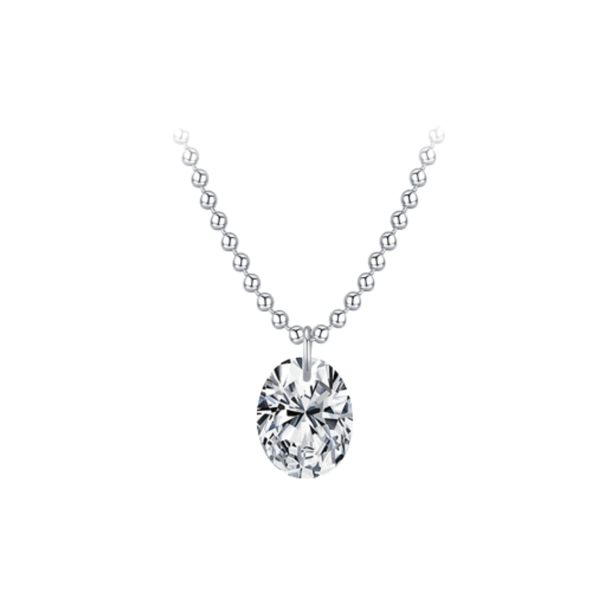 Oval Moissanite Pendant Necklace MARCOSELLE