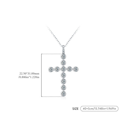Moissanite Bezel Cross Necklace MARCOSELLE