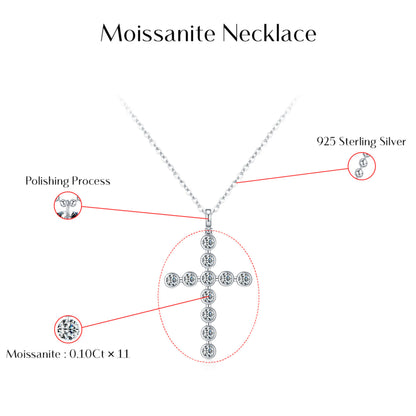 Moissanite Bezel Cross Necklace MARCOSELLE