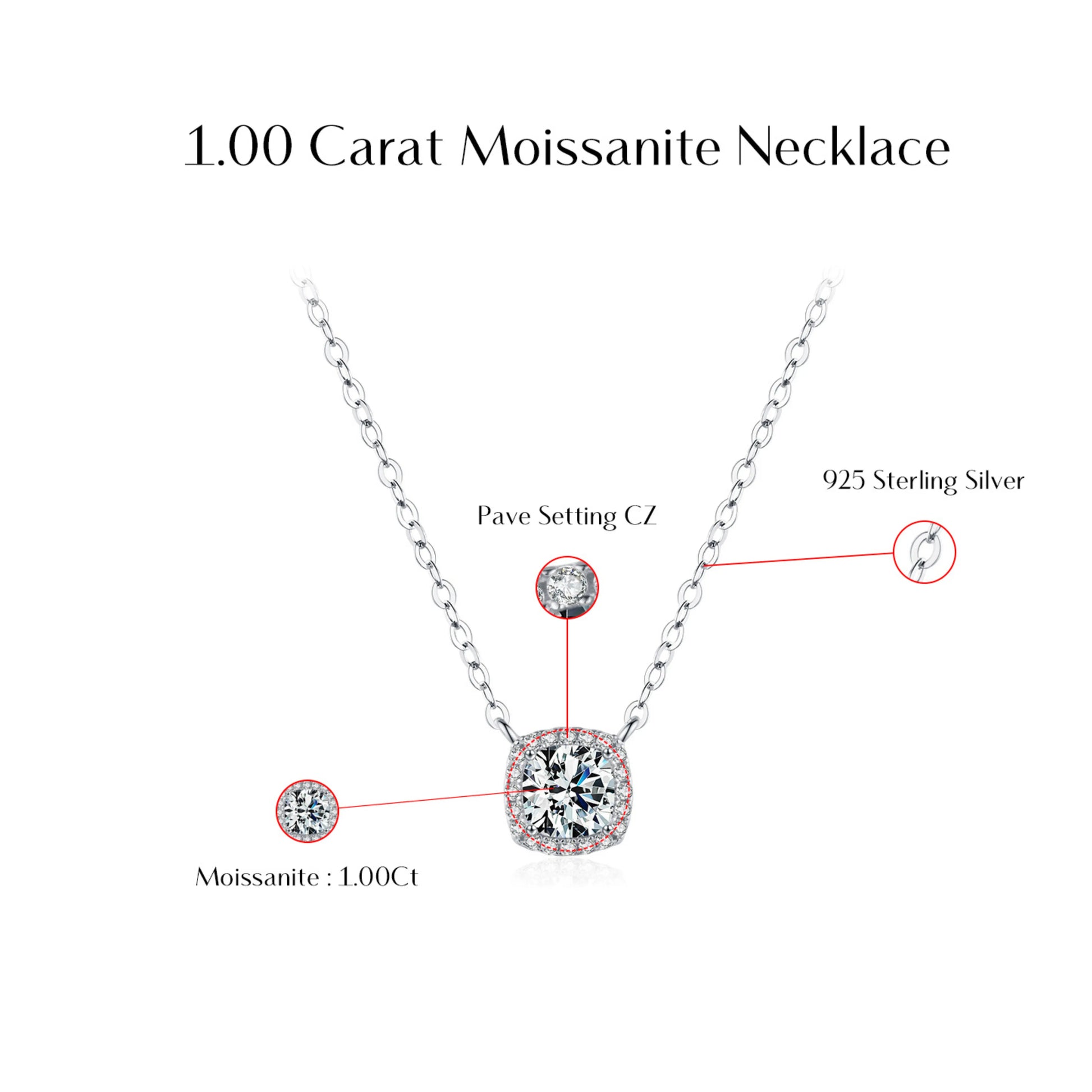 Moissanite Pendant Necklace MARCOSELLE