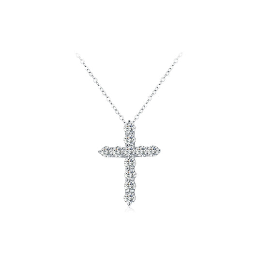 D Color Moissanite Cross Necklace MARCOSELLE